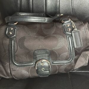 Coach Shoulder Vintage Bag Chocolate Brown and Black Bag